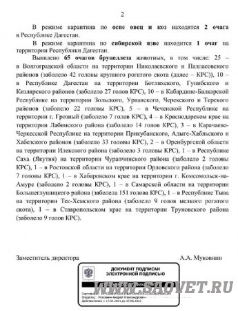 Эпизоотическая обстановка в РФ на 17 апреля 2022 года